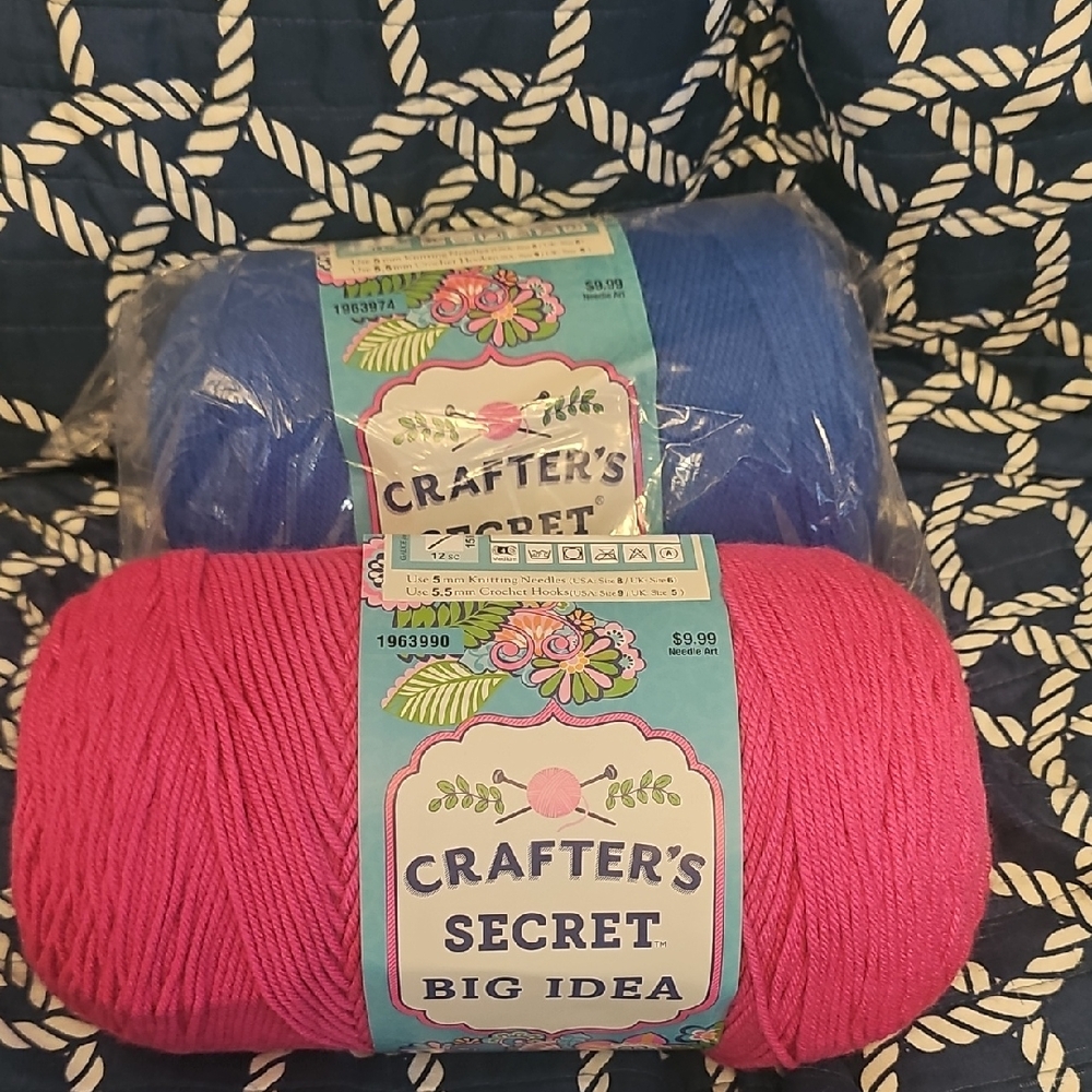 Crafter's Secret Pink and Blue Yarn Set